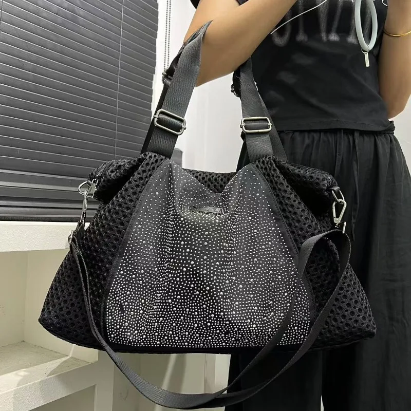 

Travel women's fashion diamond jewelry elegant shoulder bag large capacity light luxury diamond-encrusted gorgeous tote handbag