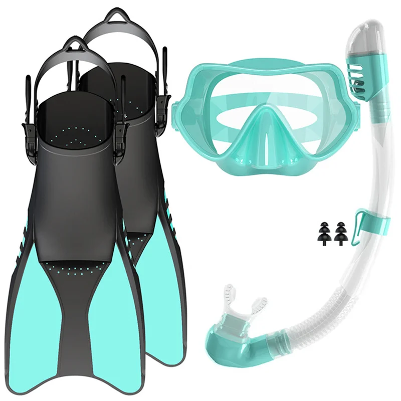 

Swimming Diving Scuba Fins Set Adult Snorkeling Goggles Snorkel Flippers Complete Set Underwater Swimming Gear