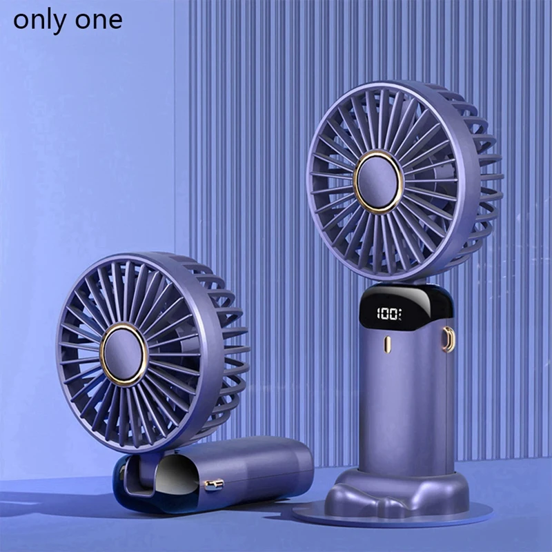 Handheld Fan Personal Fan 5000Mah Rechargeable,5 Speeds With LED Display,90° Adjustable