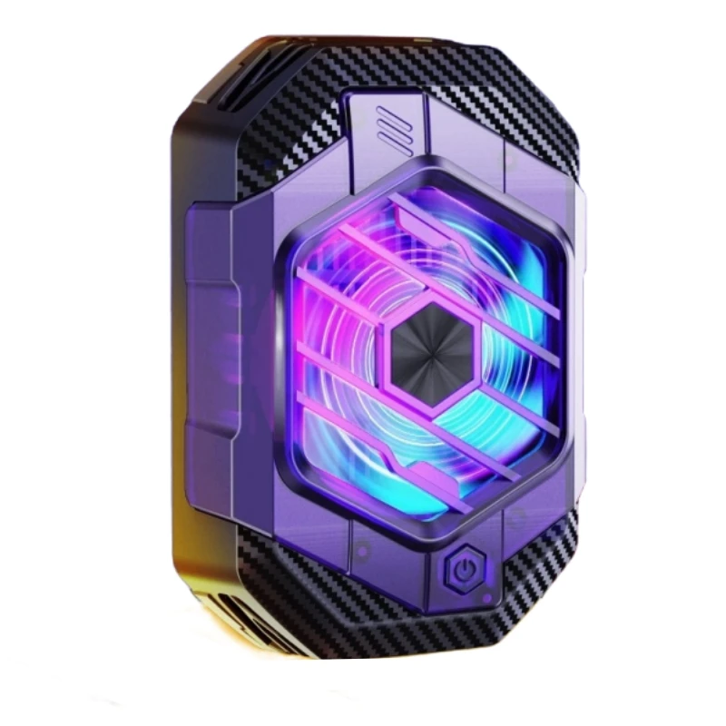 

High Power Mobile Phone Cooler Icing Cooling Device Rotatable Back Clip Suction Mute Color Backlight Smartphone Air Conditioning