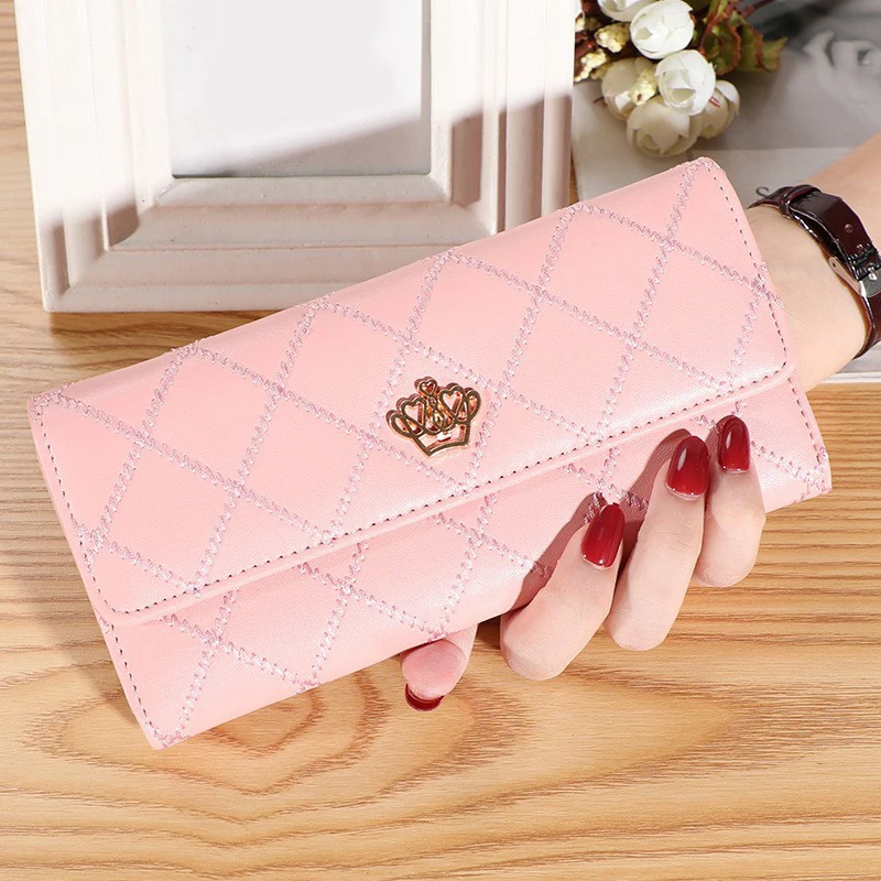 

New Women's Wallet Long Crown Card Bag Mobile Bag Large Capacity Zero Wallet