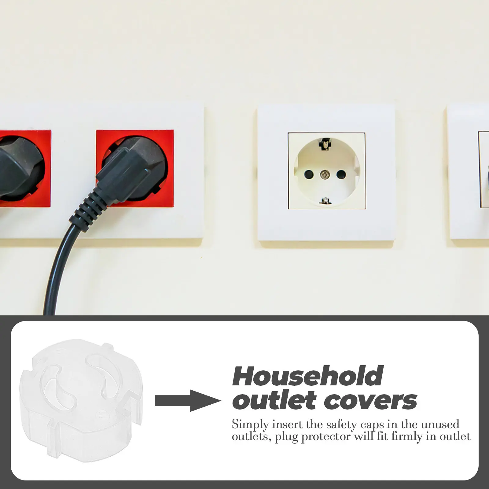 

20Pcs Socket Outlet Covers Plastic Safety Protector Plug Lid Childproof Electrical Outlet Covers Household Use European Standard