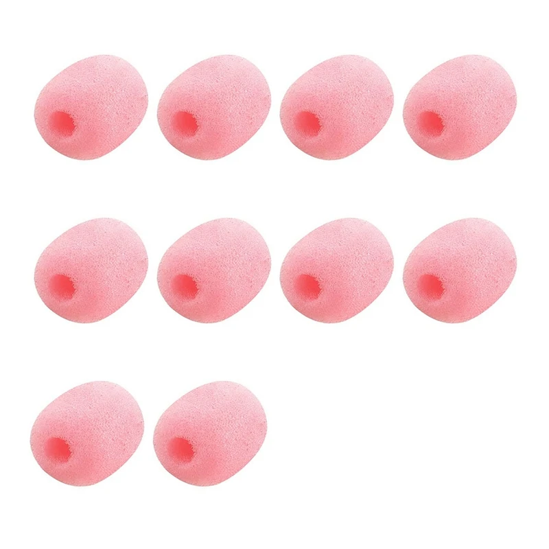 10 Pack risvolto auricolare microfono parabrezza, microfono spugna schiuma copertura Mini formato microfono Lavalier parabrezza rosa