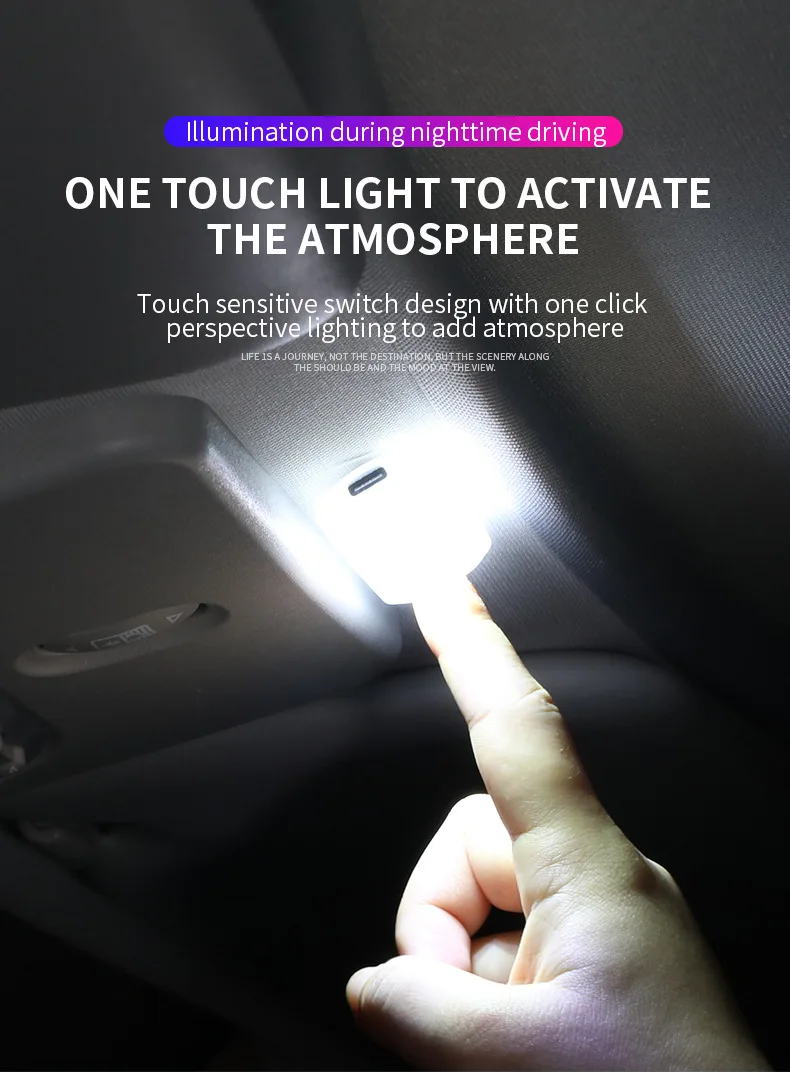 LED senza fili Luce interna Lampada a LED Lampada da soffitto magnetica per auto Luce da lettura Decorazioni per auto Magnete per tetto