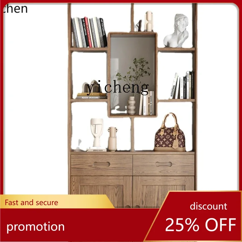 ZMLBogu Shelf Bookcase Tea Display Shelf Duobao Solid Wood Partition Room Cabinet Shelf
