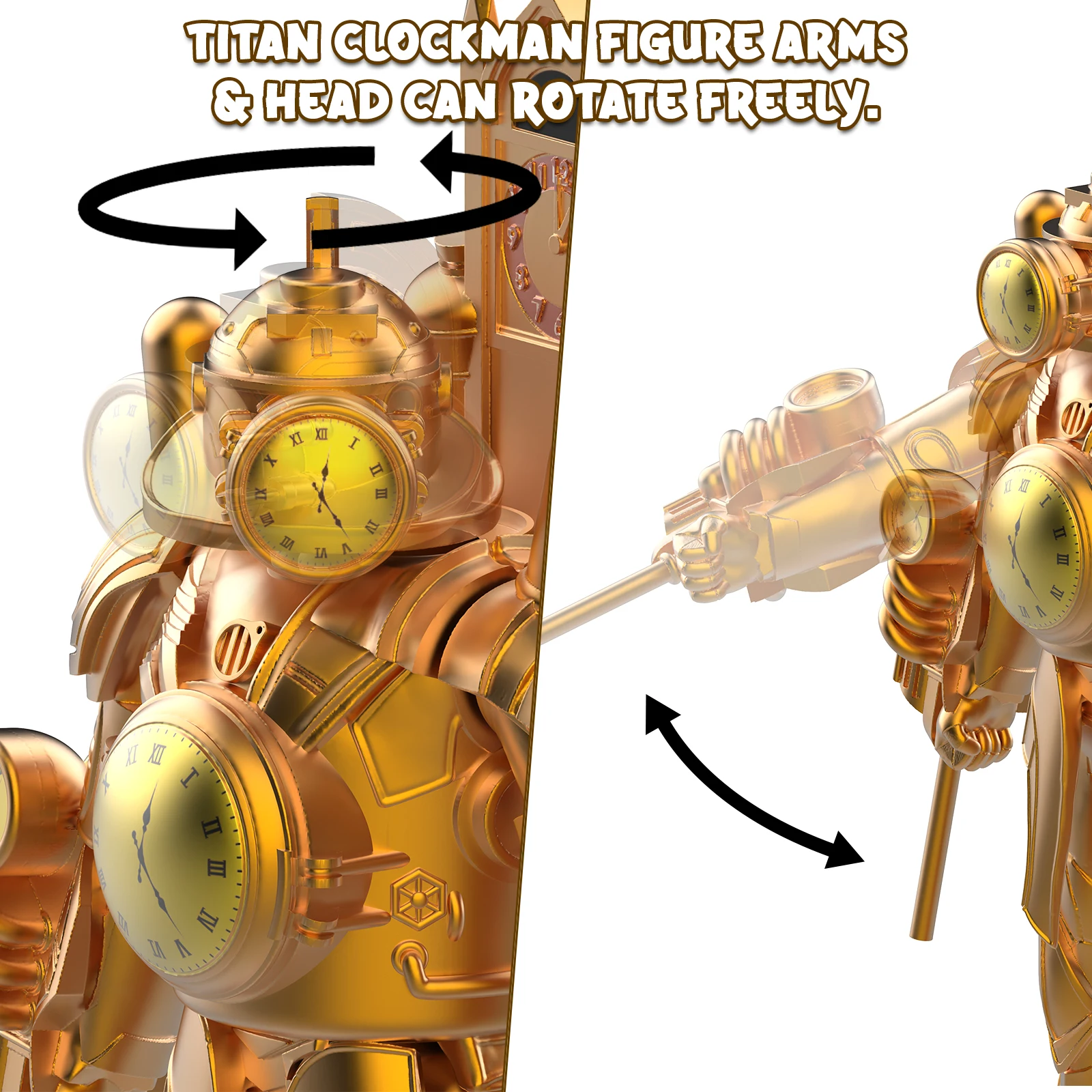 Klok Robot Bouwsteenspeelgoed, Desktop Decoraties, Karakteropruiming beeldjes, Kerstmis/Halloween/Verjaardagscadeaus