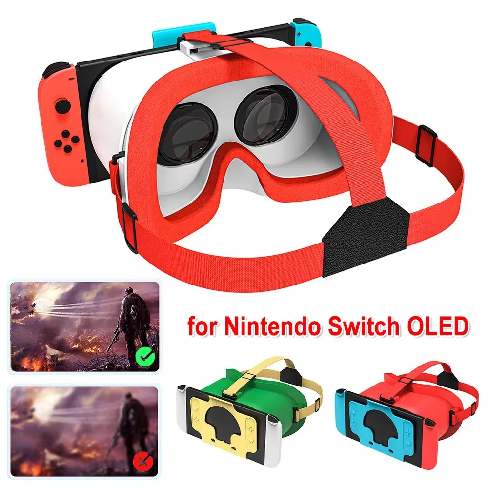 VR Glasses for Nintendo Switch OLED 3D Glasses Virtual Reality Movies for Switch Game Headset Adjustable Big Lens VR Glasses