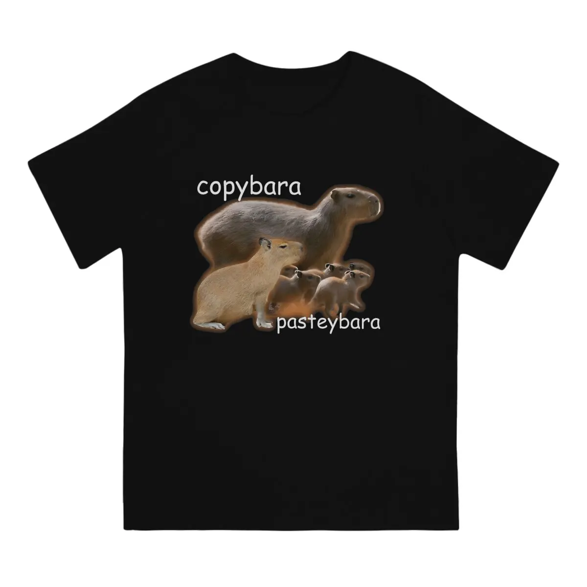 Adorable Men T Shirt capybara Novelty Tee Shirt Short Sleeve O Neck T-Shirts Cotton Original Tops