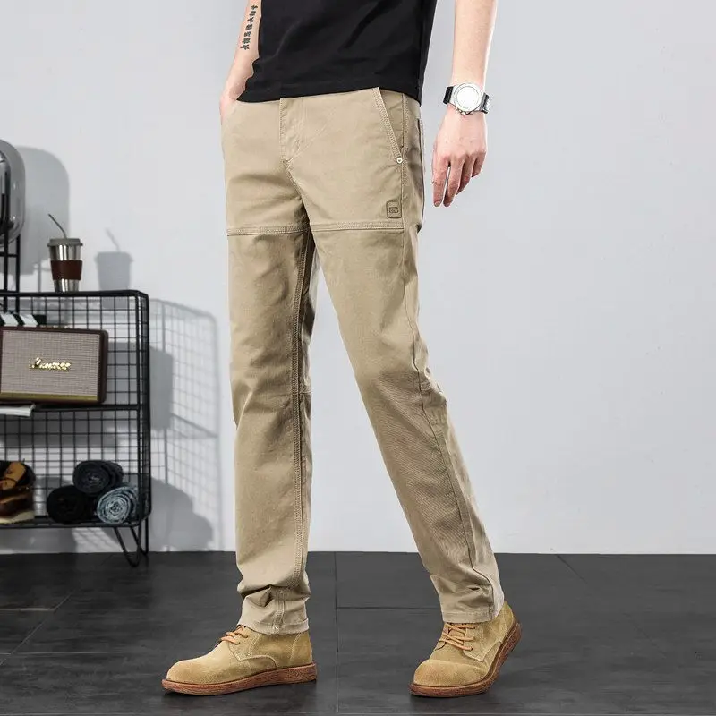 

GELITAYIN Male Trousers Office Summer Business Men's Casual Pants Straight Thin Plus Size Original Clothing Aesthetic Slacks Lon