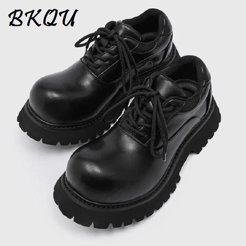

BKQU Pointed Toe Derby Shoes Thick Soles - Men's and Women's Fall 2025 Limited Edition Casual Fashion Leather Shoes