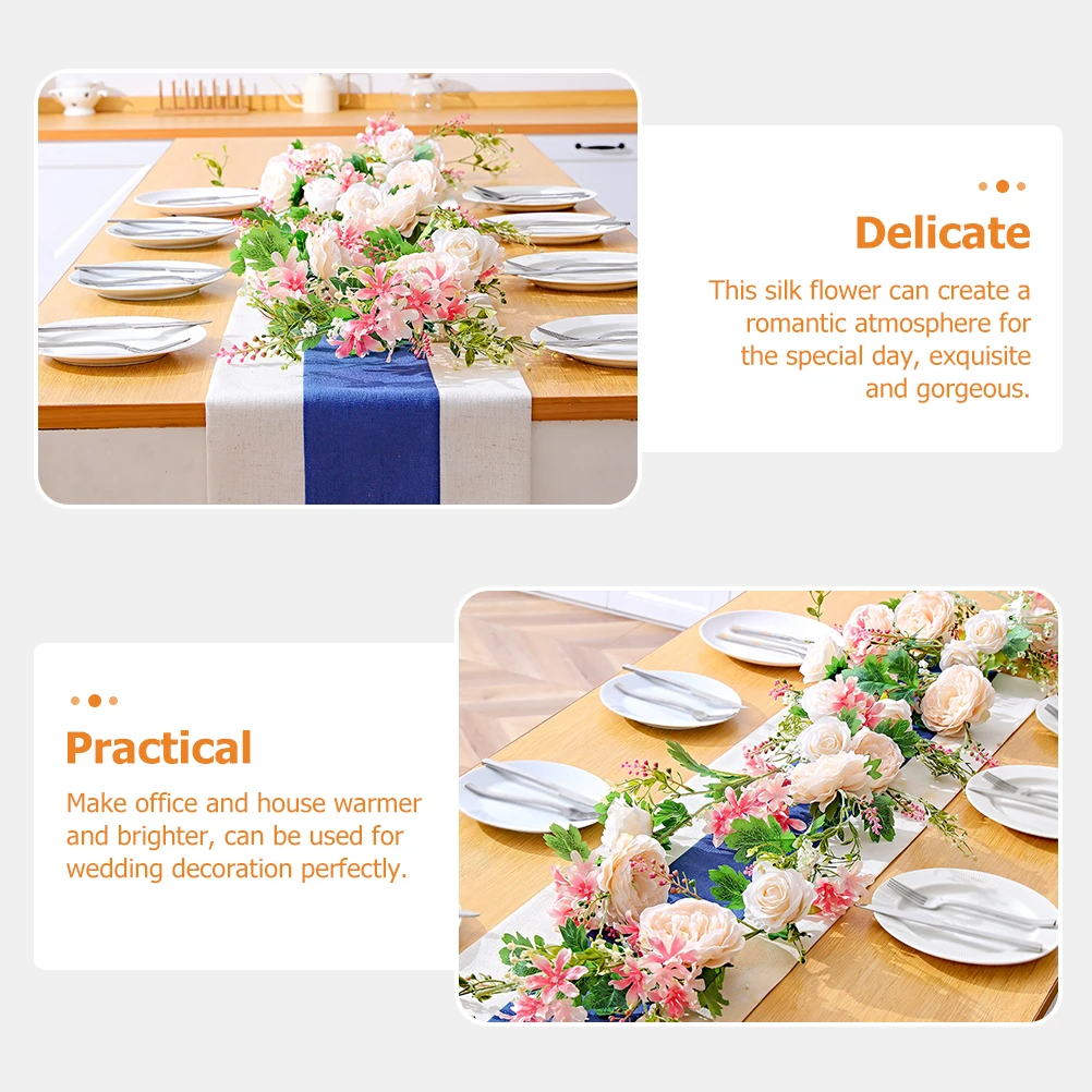 

Artificial Flower Vines Hanging Decor Wedding Home Party Wall Door Mirror Decoration For Cafe Office Event Flower Garland Fake