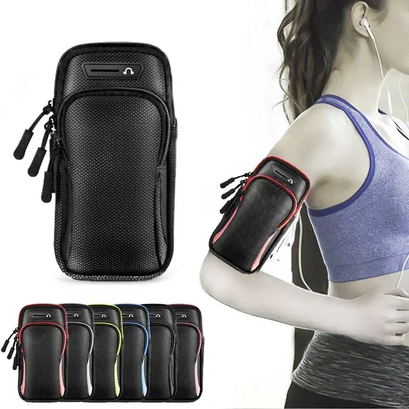 New Phone Arm Bag with Headphone Jack Waterproof Breathable Sports Running Bag Gym Mobile Phone Holder mp3 mp4 Bags PU Hand Bag