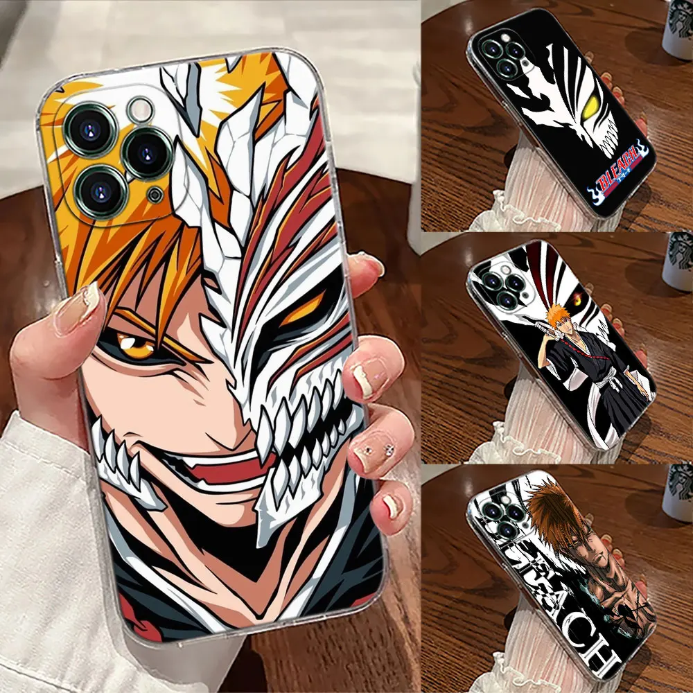 

Anime Bleachs Cartoon Transparent Case For Apple iPhone 17 16 15 14 13 12 11 Pro Max 16 Plus 16E 17Air 17Pro Phone Cover Silicon
