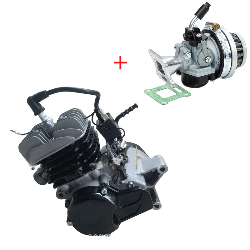 Kit de pistão do cilindro do motor, motor completo com kit de filtro de entrada de ar do carburador para ktm 50 sx 2 tempos 47cc 49cc