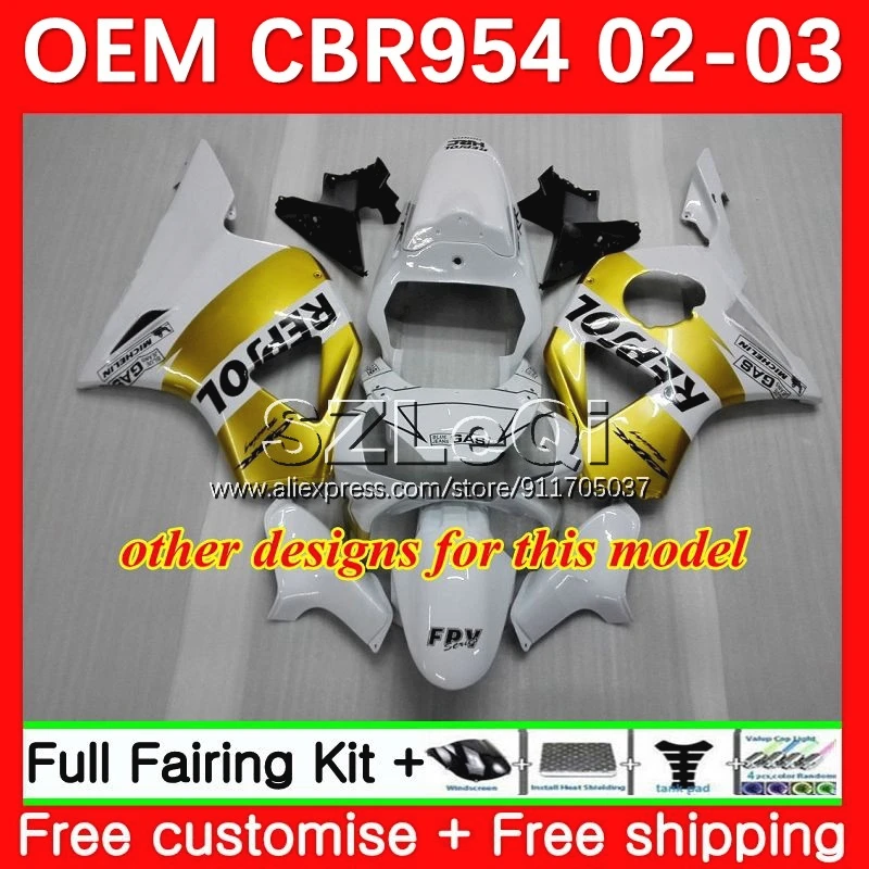 Injection Body For HONDA Repsol orange CBR 900 954 RR CC 954RR 900RR 48No.1 CBR954 RR CBR954RR 02 03 CBR900RR 2002 2003 Fairing