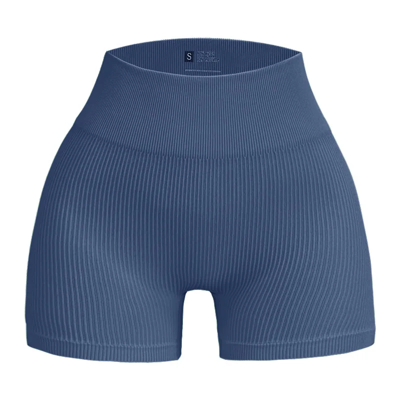 Women's Ribbed Knited Shorts Seamless Yoga Shorts Stretchy High Waist Shorts Sexy Hip Liftting Cycling Running Three Point Pants