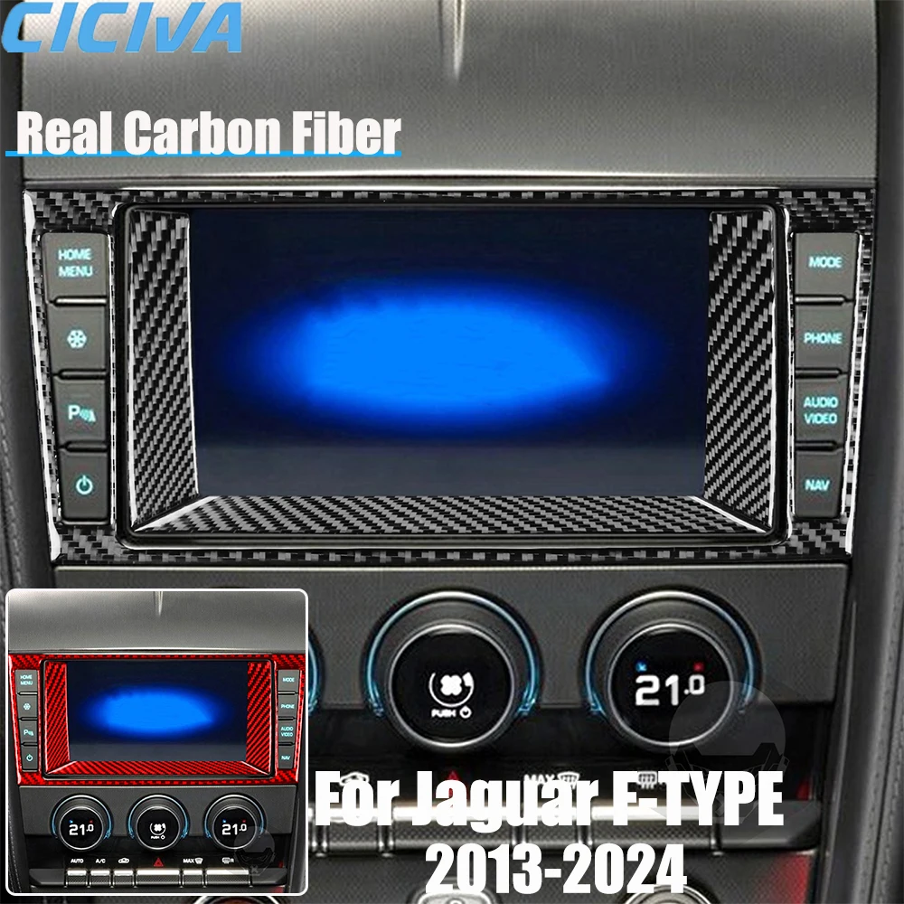 

Real Carbon Fiber Car Accessories Center Screen Set Cover Soft Sticker For Jaguar F-type 2013 2014 15 16 17 18 19 20 21 22 23 24