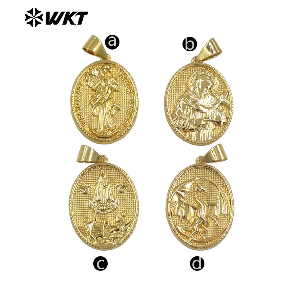 JFE143 Neue Ankunft Metall Gelb Messing Anhänger Oval Form Religiöse Stil Gold Galvani Für Schmuck Handgemachte Gute Qualität