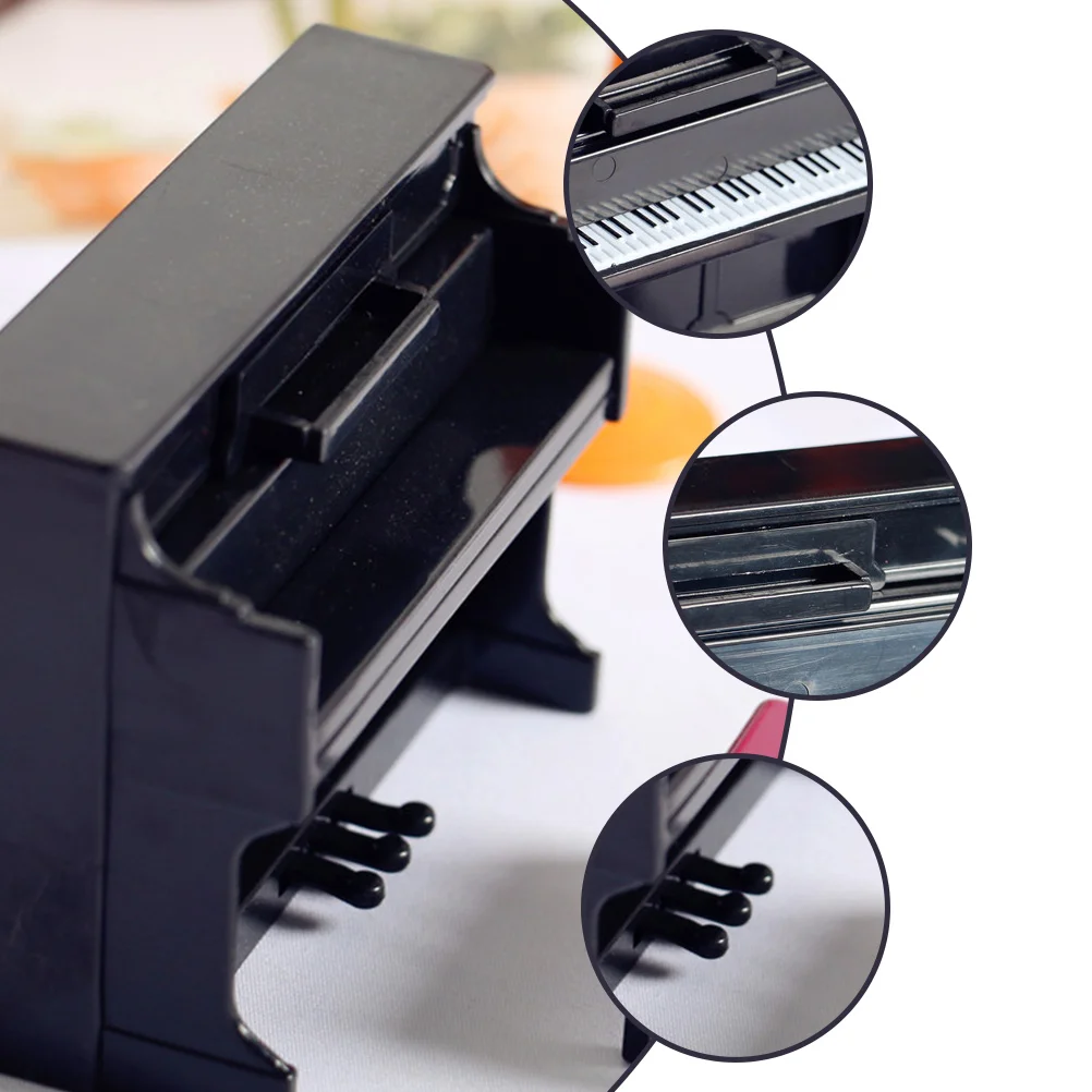 Poppenhuis Piano Mini Speelgoed Micro Model Benodigdheden voor kinderen Accessoire Kruk Miniatuurmeubilair