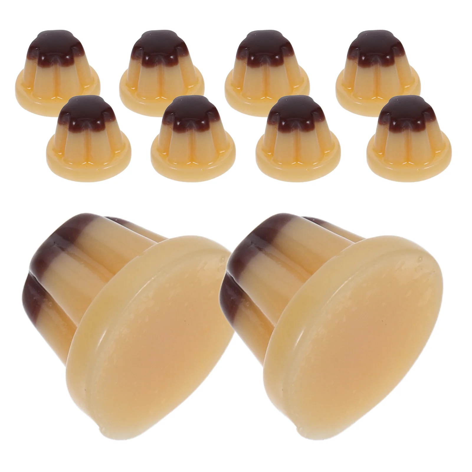 Mini ensemble de pouding à la gelée réaliste, 10 pièces, accessoires de cuisine miniatures créatifs pour maison de poupée, Simulation de jeu, décoration alimentaire