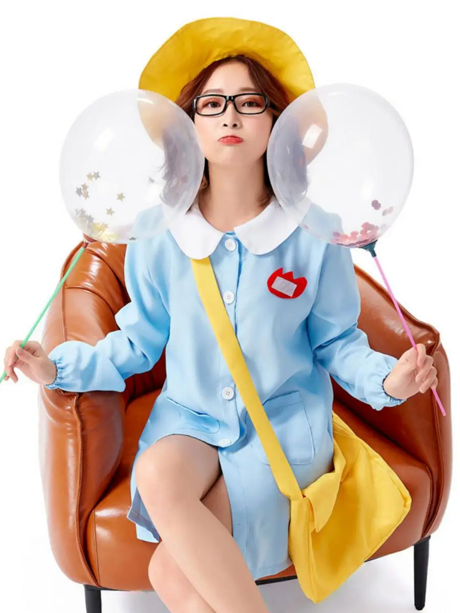 Loose Casual Blue Cosplay orm Daycare Teacher Costume loween Fly Matching Outfit with Bapa Children's Festival