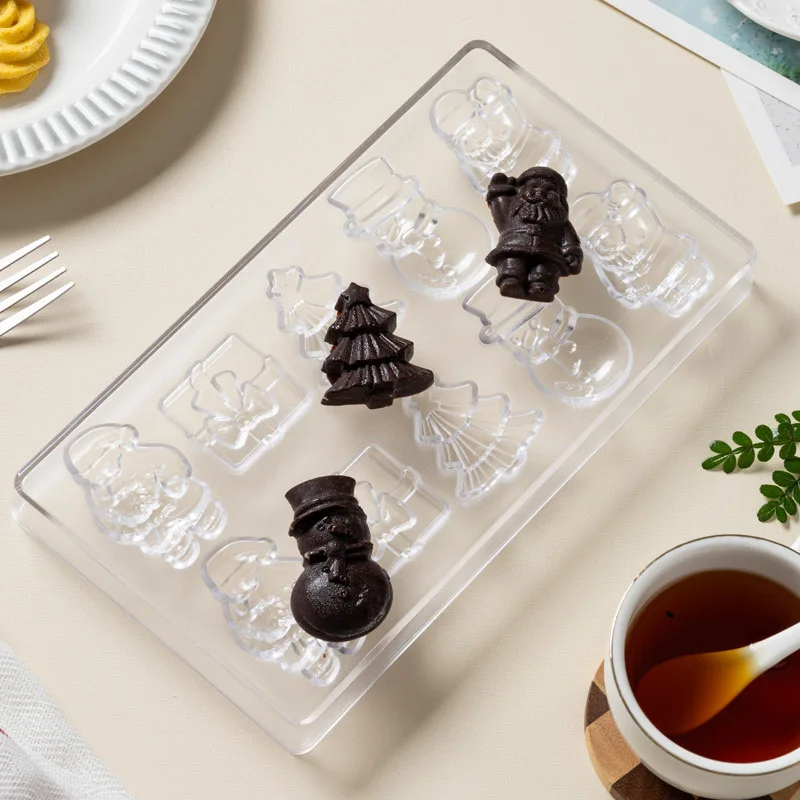 Stampi per cioccolato in plastica PS stampo per cioccolato trasparente serie natalizia stampi da forno stampo per caramelle 3D forniture per la cottura della cucina