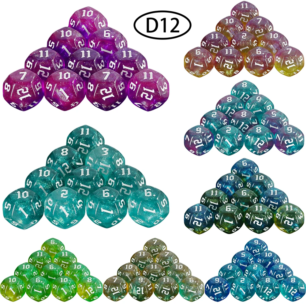 D12 Dice Set 10pcs 12 Sided Polyhedral Dice for Roleplay DND and Other Strategy Games, Tabletop Game Accessories