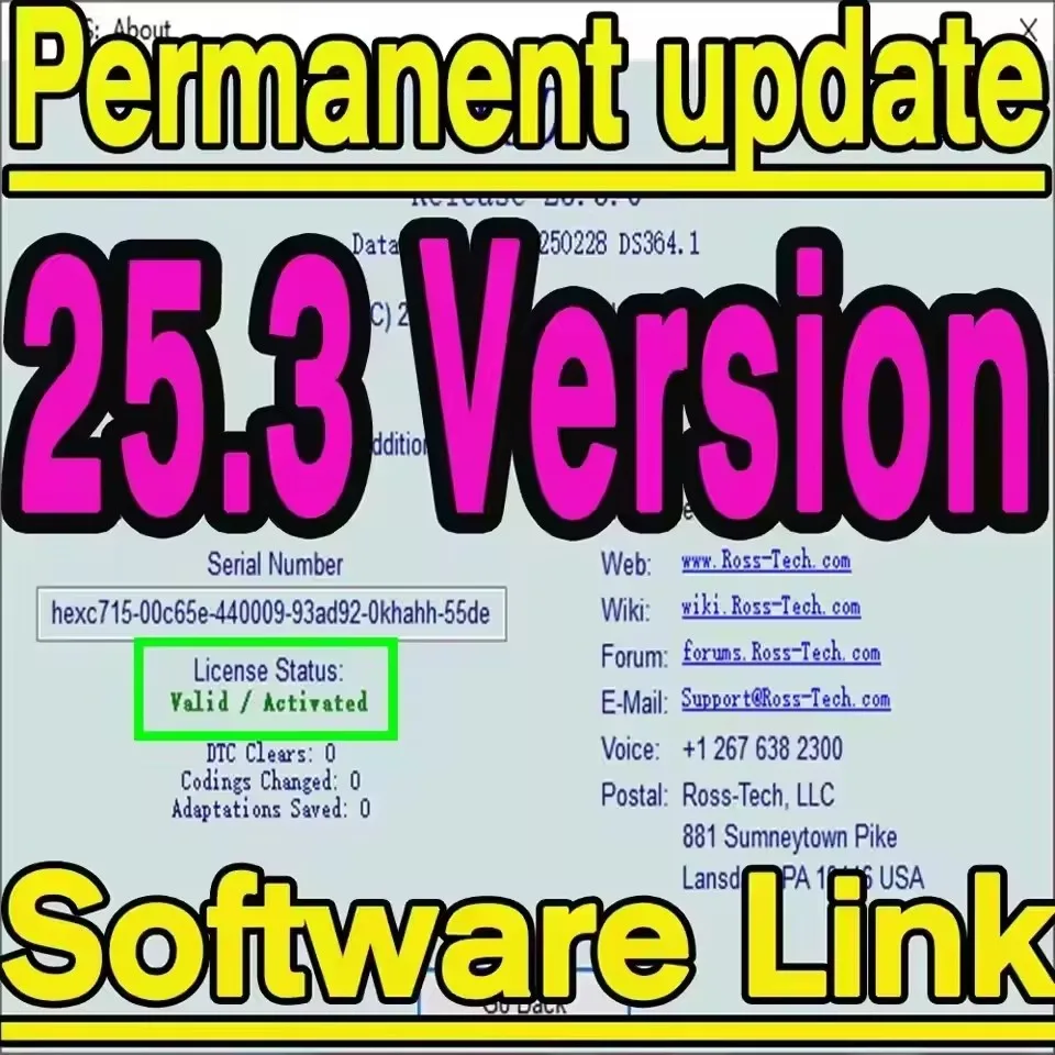 

2025 VCD 25.3 Escáner OBD2 VAG-COM VCDS HEX V2 Interfaz multilingüe Software de garaje con VIN ilimitados Última actualización