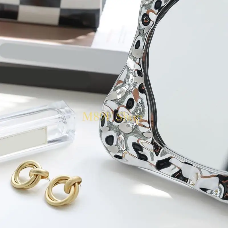 Espejo maquillaje tocador maquillaje escritorio M89F, espejo plegable portátil con espejo maquillaje para viajar