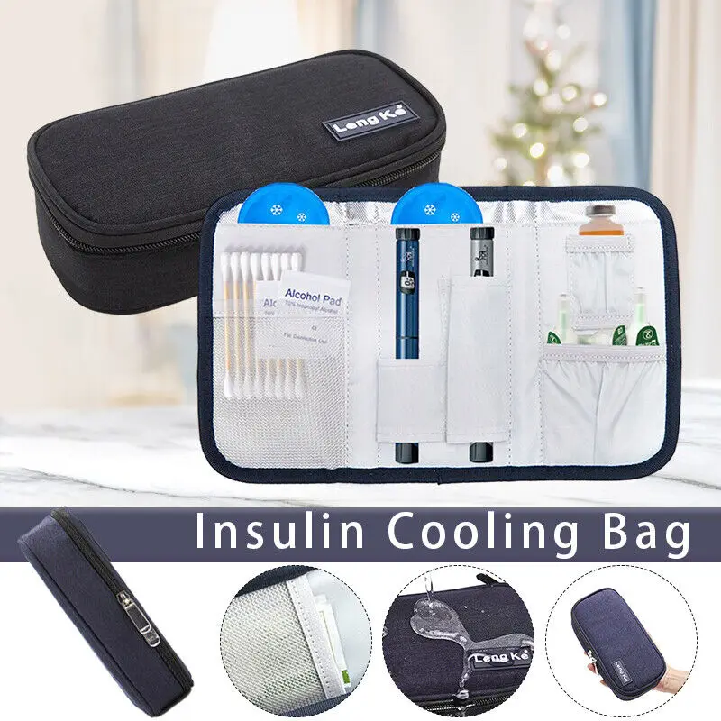 Waterproof Thermal Insulated Pill Protector Diabetic Insulin Cooling Bag Without Gel Medicla Cooler Fridge Oxford Travel Case