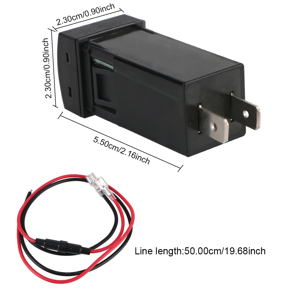 New For Toyota QC3.0 USB Type-C PD 12V Mobile Phone Accessories Power Socket 48W Fast Charger Voltmeter Quick Charge