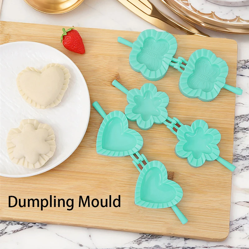 Molde plástico Dumpling para Dumpling Making, Flower Shaped, Heart-Shaped, DIY Kitchen Tool, 1 PC