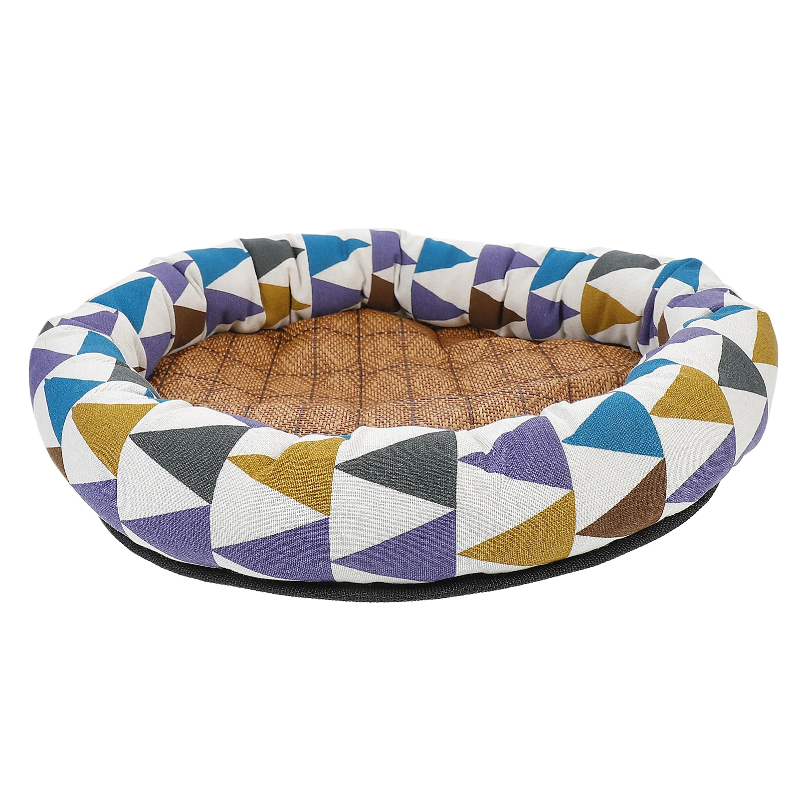 

Round Colorful Triangle Summer Cool Mat Non Slip Thickened Dog Sleeping Pad Floor Cushion Pet Supplies
