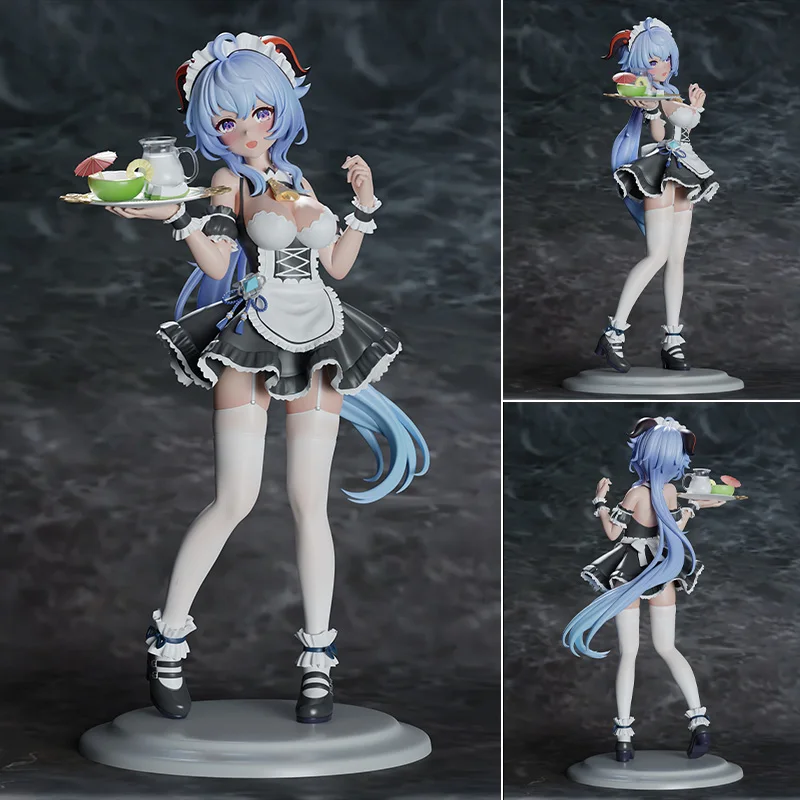 Figura de Anime Genshin Impact, figura de acción Gan Yu Maid, estatua de Pvc Gk, modelo de muñeca, adorno de colección, decoración de habitación D, 26cm