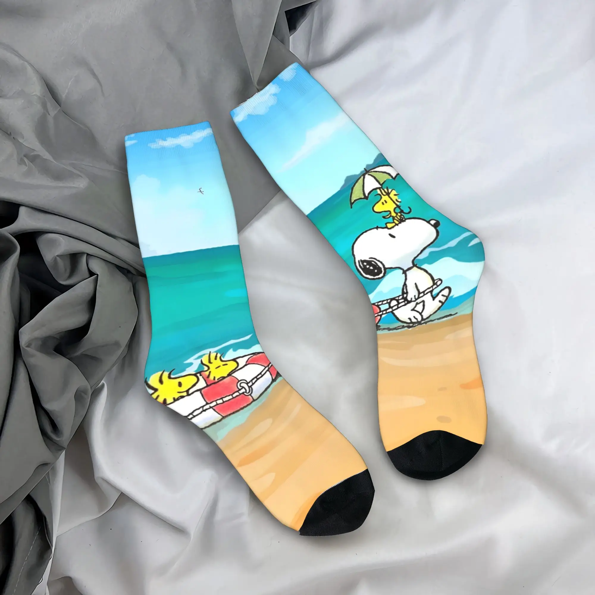 

Арахис Вудсток с друзьями, носки, антибактериальные чулки, мужские качественные спортивные носки на открытом воздухе, осенние модные дизайнерские носки