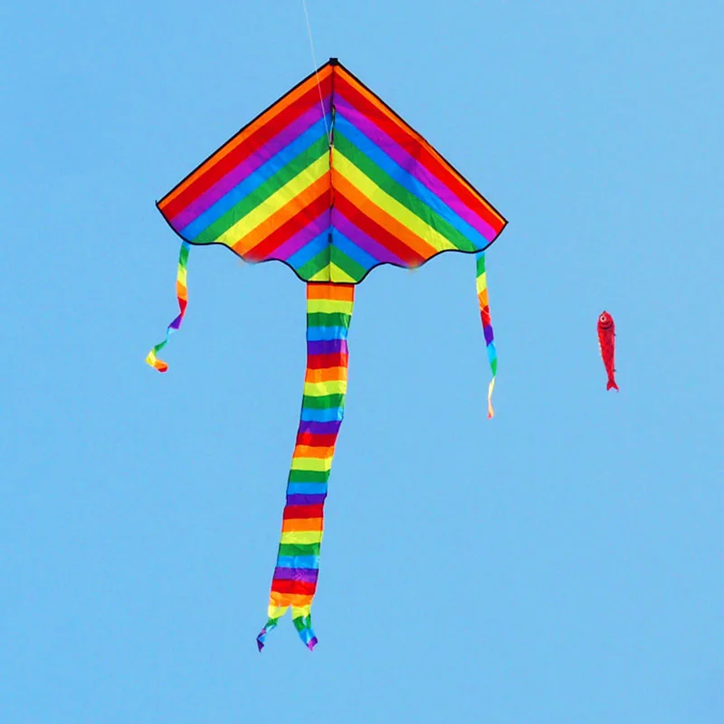 free shipping rainbow children kite outdoor toys inflatable games for adults wind esportes de brinquedo kite air parachute fun