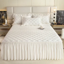 Bonenjoy Thickened Bed Skirt Solid Color Bed Cover Quilted Mattress Protector покрывало Skin-friendly Bedspread (No Pillowcase)