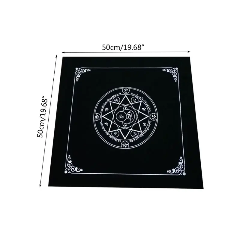 YD61 50x50 ซม.Art Tarot Pagan แท่นบูชาผ้าสักหลาดผ้าปูโต๊ะ Divination การ์ด Square Tapestry ตกแต่งตาราง