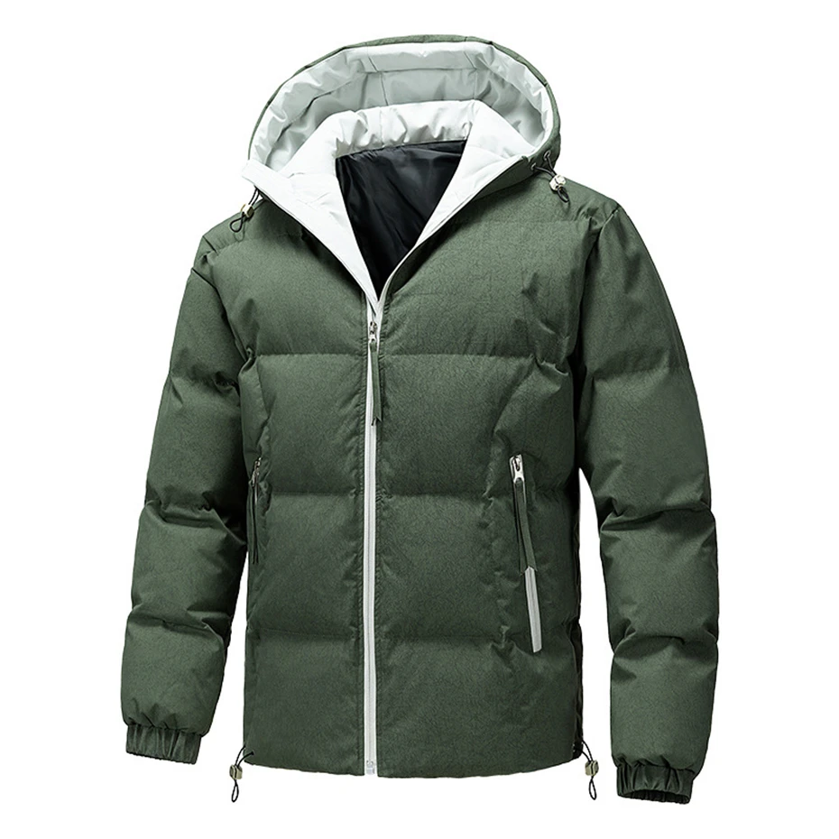 Outono inverno jaqueta acolchoada masculina parkas moda casual com capuz parkas masculino