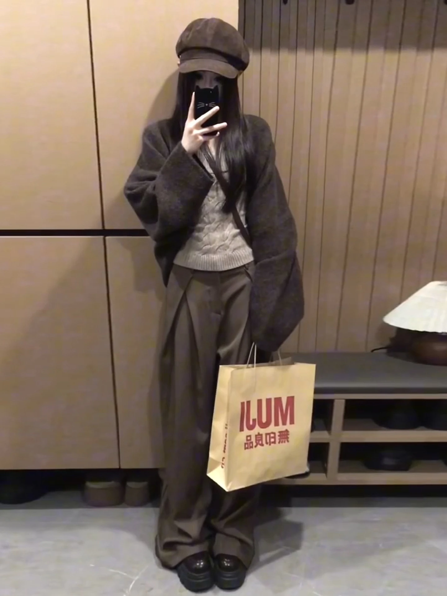 

Корейский женский вязаный комплект-свитер: уникальный, красивый, весенняя новинка, V-образный вырез, длинный рукав, свободный крой, смесь полиэстера