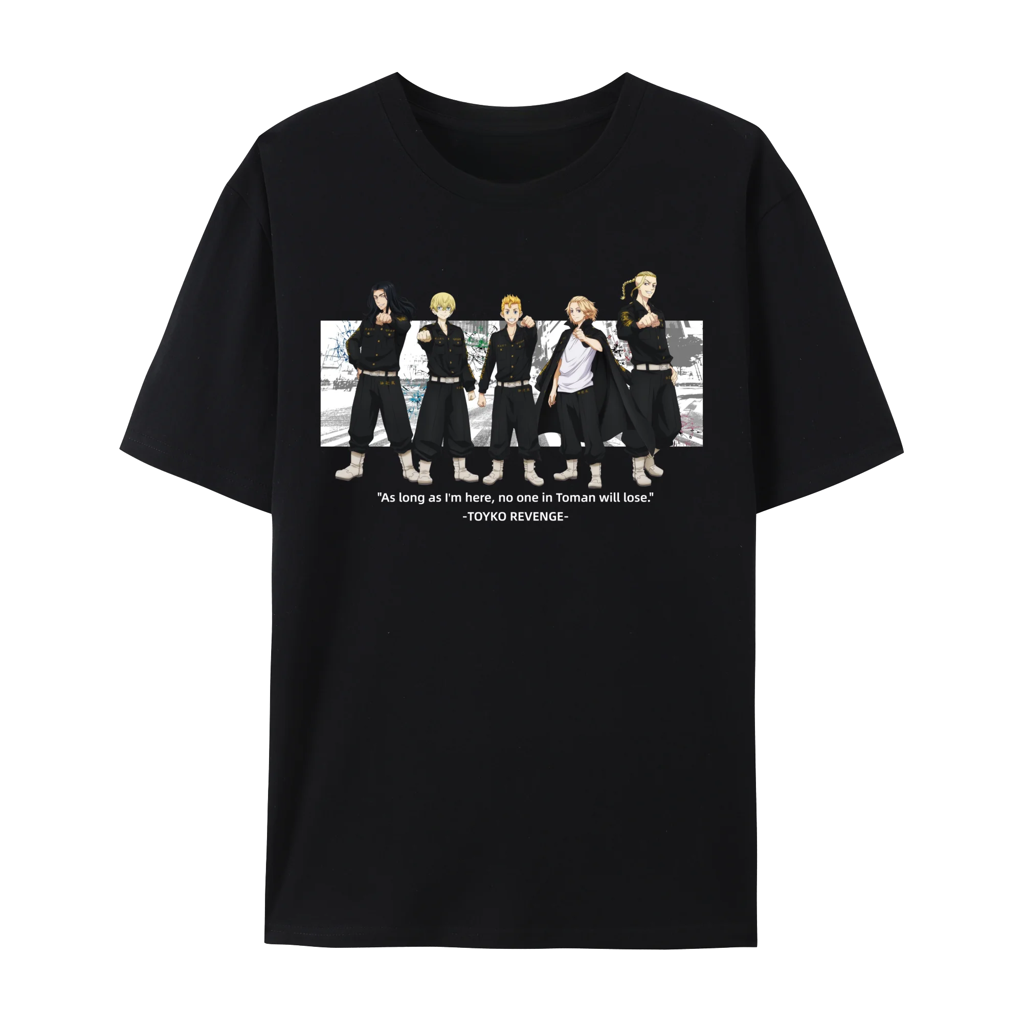 

Tokyo Anime Revengers Mikey Draken & Tokyo Manji Gang​​（Toman）Graphic Cotton T-Shirt,Japanese Anime Short Sleeve Crewneck Shirt