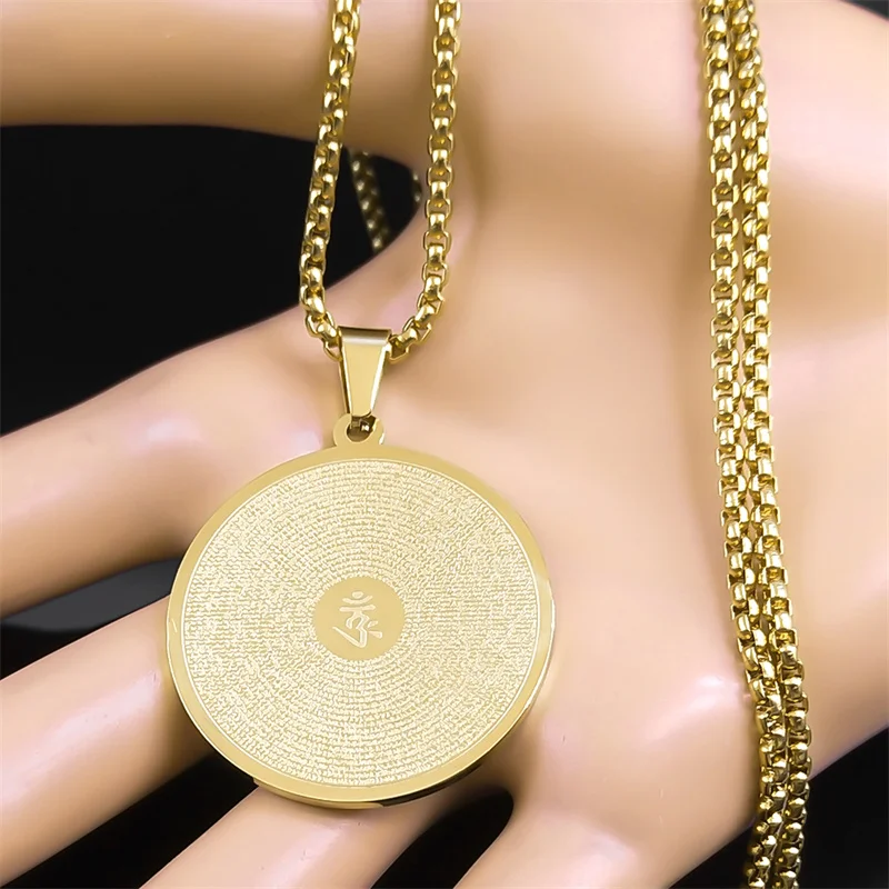 البوذية بوديساتفا شورانجاما تعويذة ميدالية القلائد للرجال النساء الفولاذ المقاوم للصدأ Om التأمل شفاء سلسلة مجوهرات NZZZ553