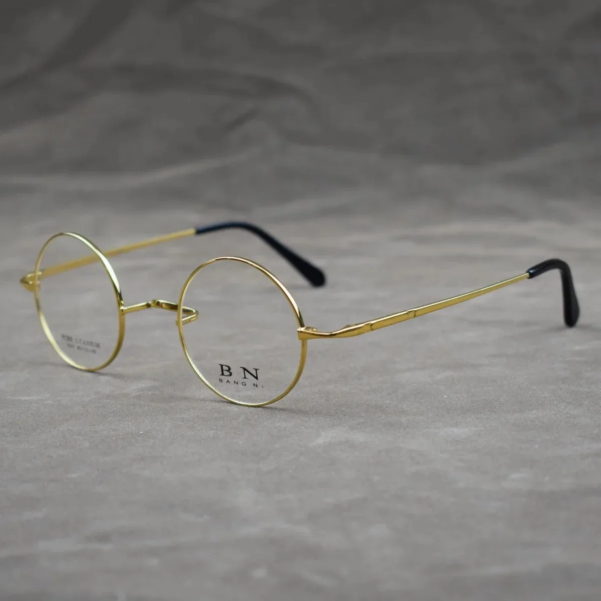 Pure Titanium Vintage 45mm Small Round Eyeglass Frames Full Rim Rx able Glasses