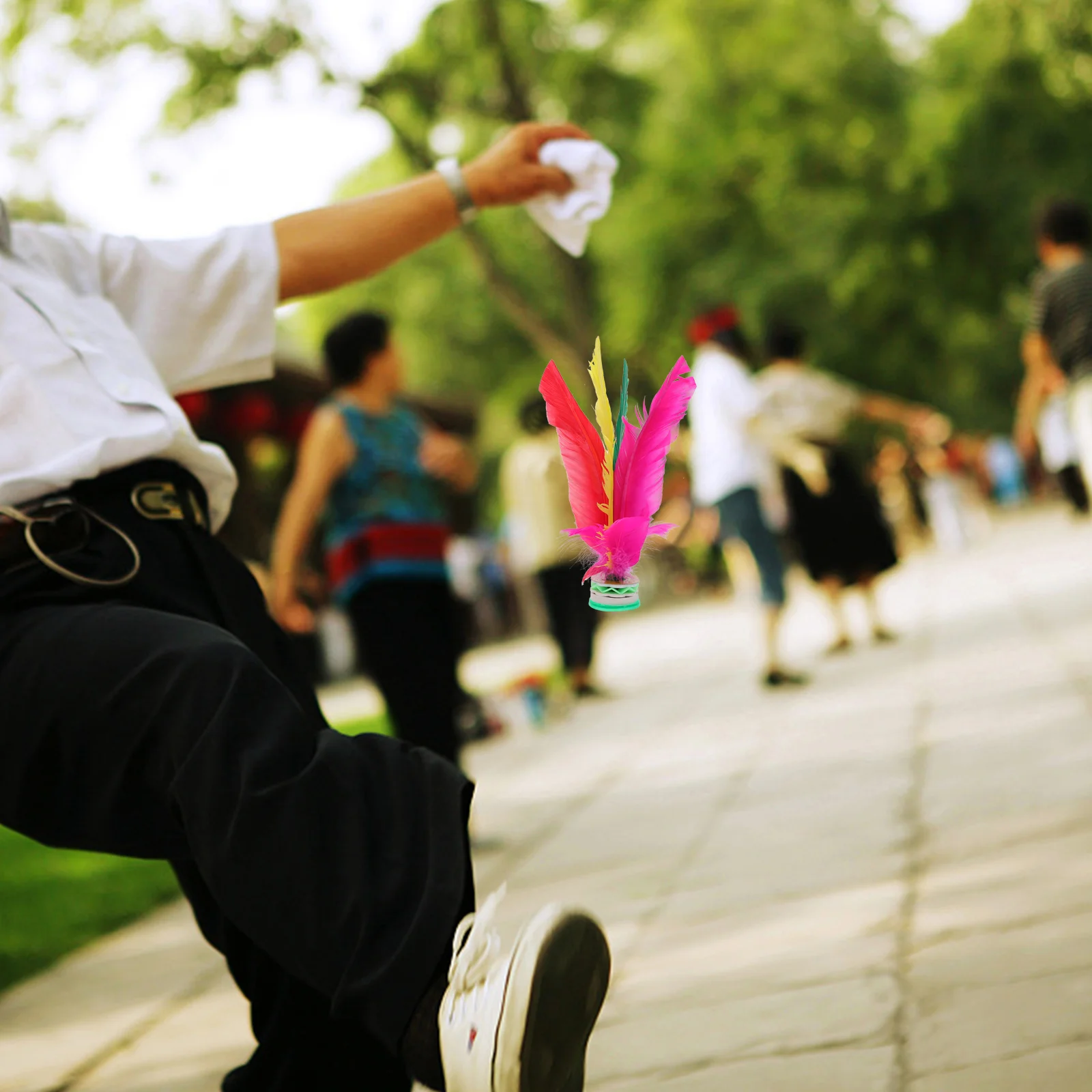 5 Pcs Shuttlecock Kicking Toy Colorful Goose Plume Oxford Base Shuttlecocks Thickened Exercising