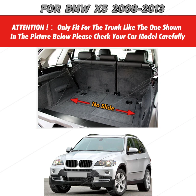 Auto Full Coverage Trunk Mat For BMW X5 E70 5/7-Seat 2008-2013 09 10 11 12 Car Boot Cover Pad Interior Protector Accessories