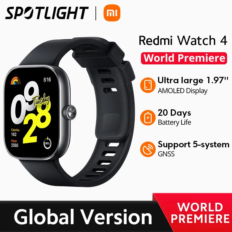 [World Premiere] Global Version Xiaomi Redmi Watch 4 1.97''Display 20 Days Battery Life Bluetooth Voice Call 150+ Sport Modes