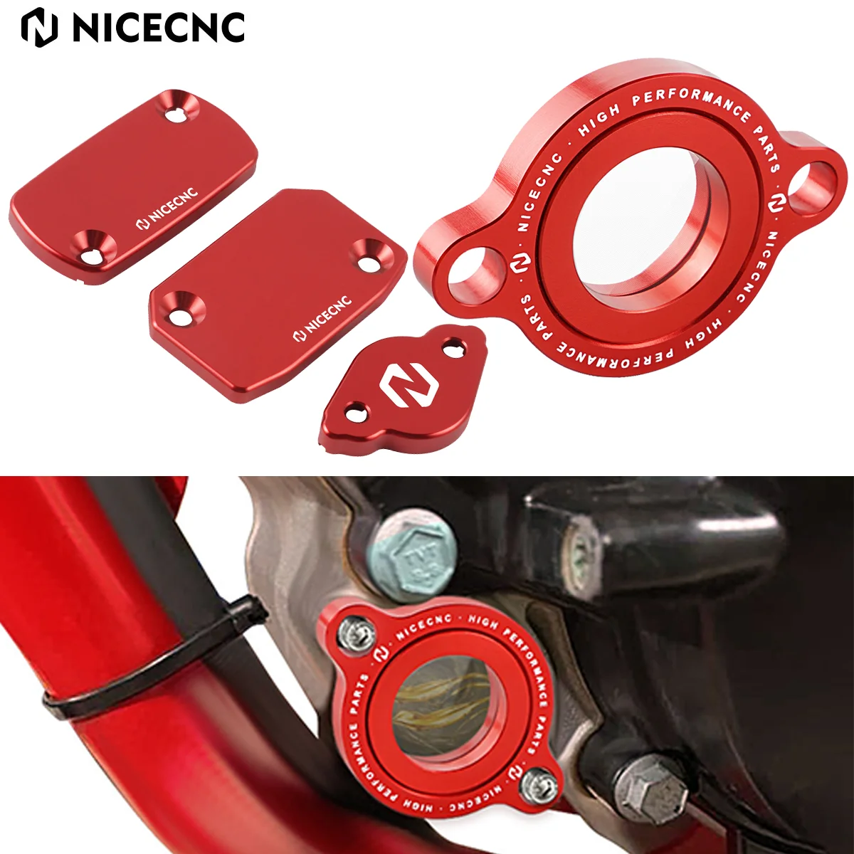 

For 2015-2024 Beta RR 350 390 430 480 RRS RR-S 4T NICECNC Motocross Front Rear Brake Clutch Reservoir Cap Cover Oil Filter Cover