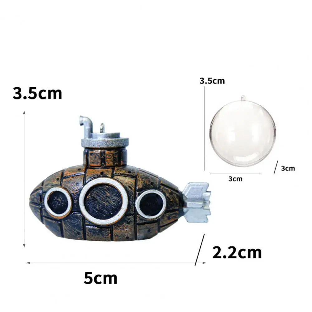 Fish Tank Decoration Theme Aquarium Decor Set Cartoon Submarine Resin Diver Plant Ornaments for Fish Tank 4pcs Floating