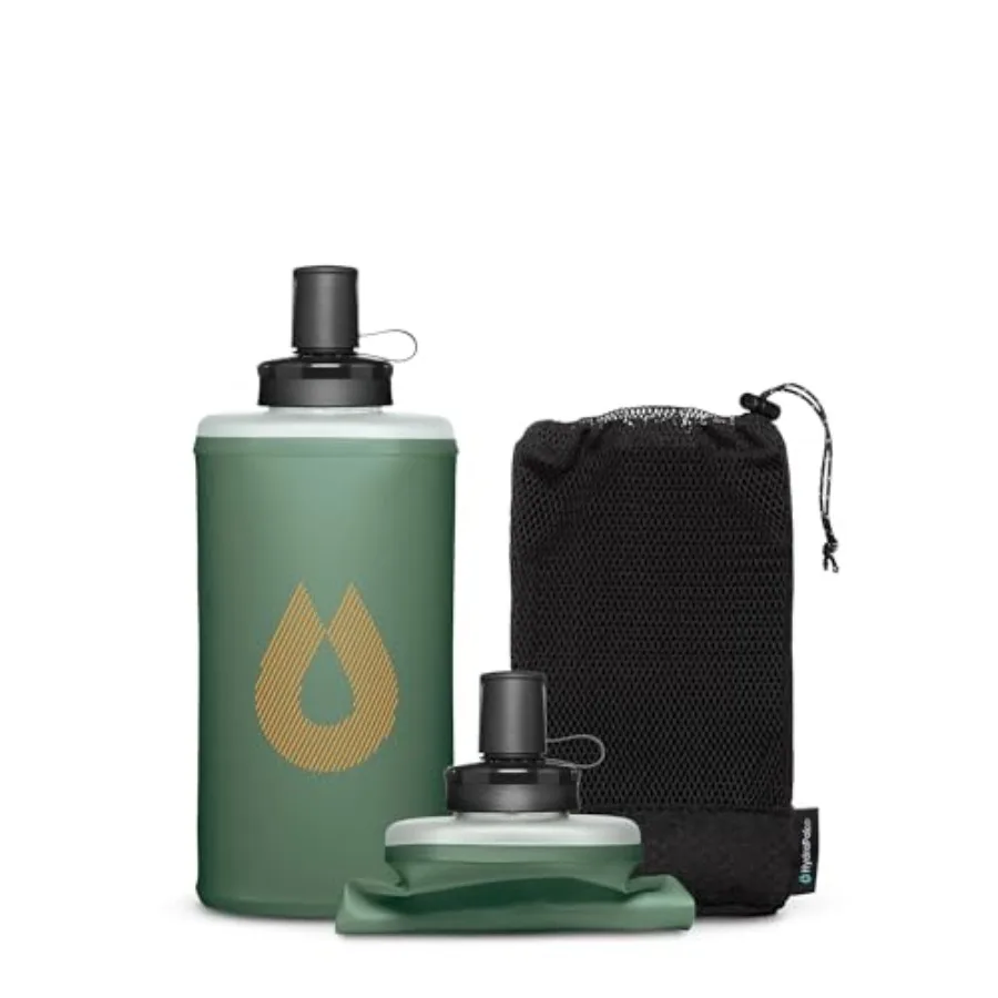 

Бутылка для воды Hydrk PackFlask 500 мл/750 мл с креплением на рюкзак для походов и пеших прогулок - ультралегкая складная мягкая фляга черного цвета