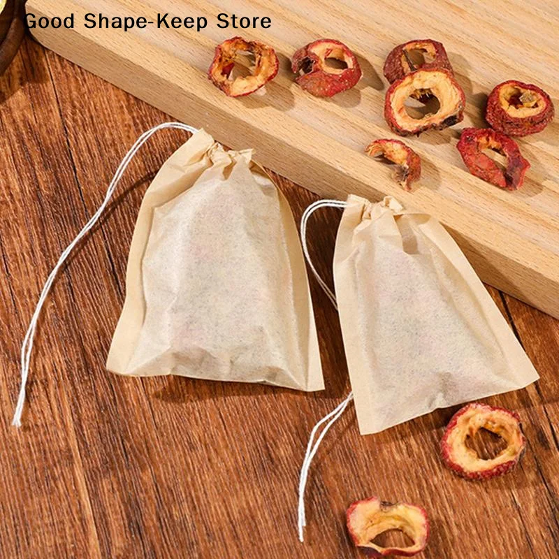 daily100Pcs Wood Pulp Filter Paper Teabags Empty With Drawstring Eco Tea Bag For Herbal Flower Tea DIY SteepingDaily products